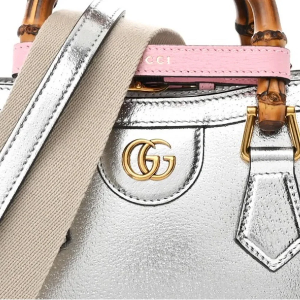 Gucci Silver Mini Bag with Bamboo Accent - Picture 2 of 10